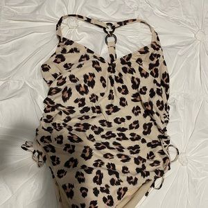 Leopard/cheetah one piece swimsuit